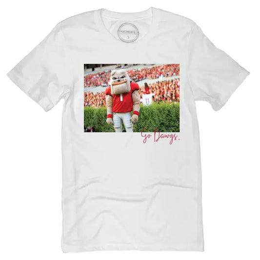 Stadium Short Sleeve T-Shirt in White - Ncaa Licensed-University of Georgia