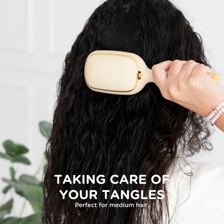 Teleties Detangler Hair Brush For Medium Hair - Tan