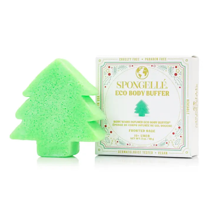 Spongelle Frosted Sage Eco Holiday Tree Body Buffer