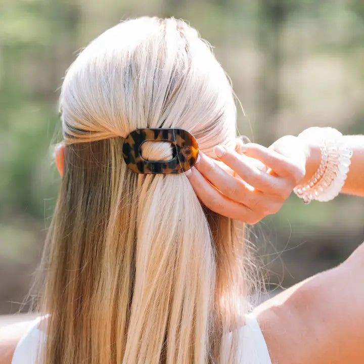 Teleties Tortoise | Tiny | Flat Round Hair Clip