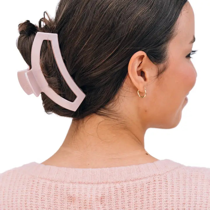 Teleties Open Hair Clip | Large | Pearly Pink