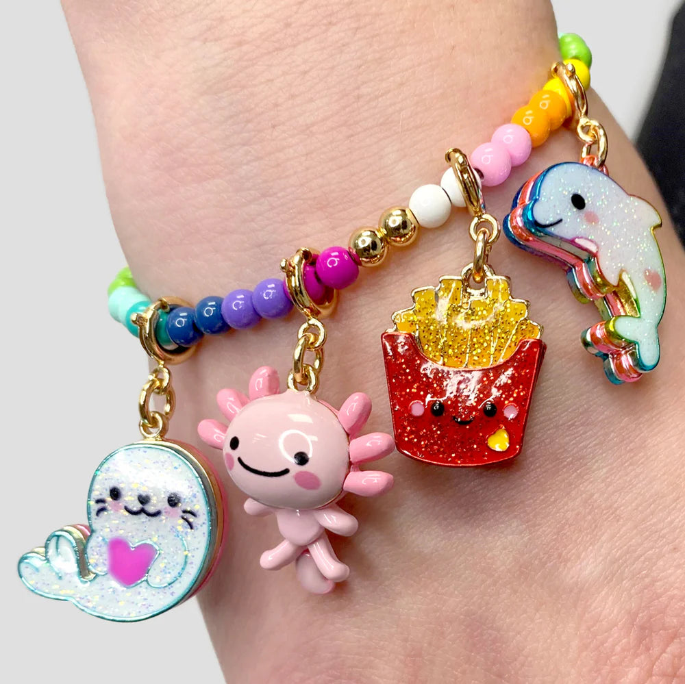 Charm It! Gold Glitter Tie-Dye Dolphin Charm