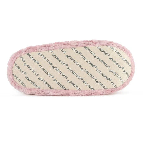 Snoozies! Womens Teddy Bear Faux Fur Slipper With Memory Foam Sole Light Pink