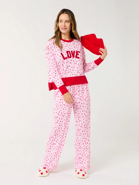 Shiraleah Floral "Love" Ultra-Soft Jersey Knit Pj Sets