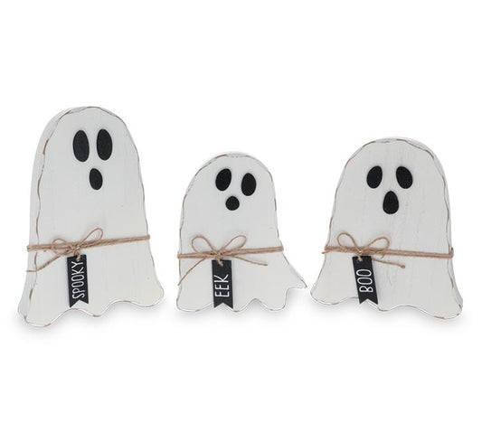 BURTON & BURTON WOODEN GHOST SHELF SITTERS