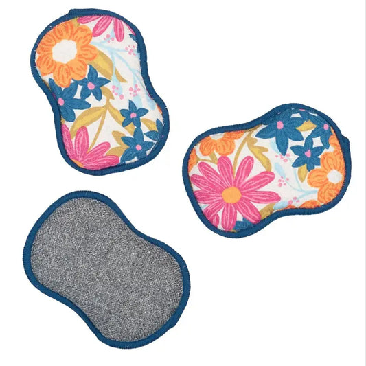 Once Again Home Co. Re:Usable Sponges (Set of 3) - Iris & Sea Mini Blooms