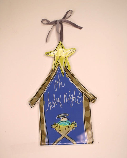 Trade Cie Cutout Acrylic Ornament, Manger Oh Holy Night