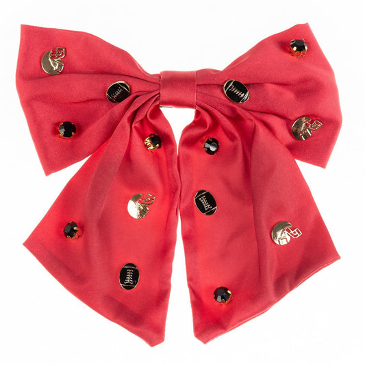 Mary Square  Ashton Hair Bow Red & Black