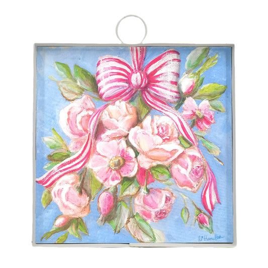 The Round Top Collection Mini Art Pink Roses & Ribbons