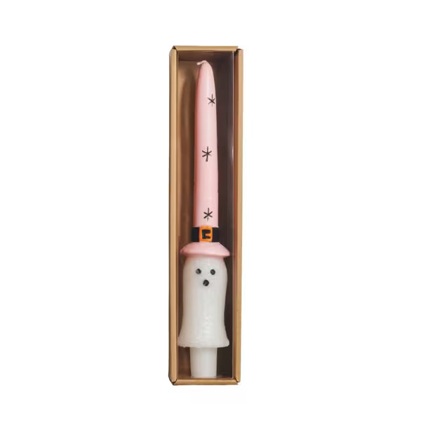 MUD PIE GLITTER GHOST TAPER CANDLE