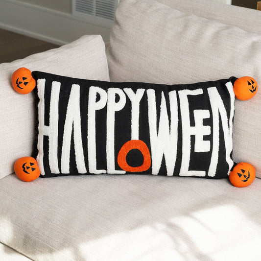 Howard's Happy Halloween 12x22 Embroidered Lumbar Pillow