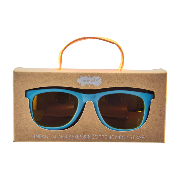 MUD PIE TORTOISE TODDLER AVIATOR SUNGLASSES-BRIGHT BLUE