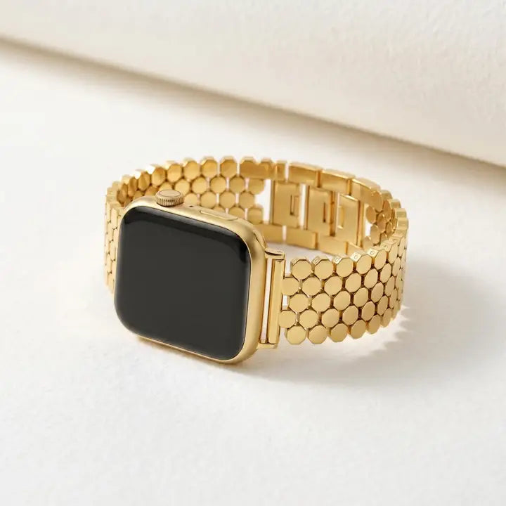 Cape Diablo Golden Honeycomb Luxury Apple Watch Strap