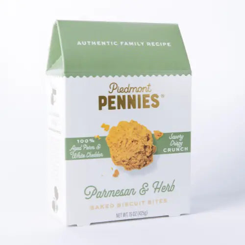 Piedmont Pennies Large Carton, Parmesan & Herb