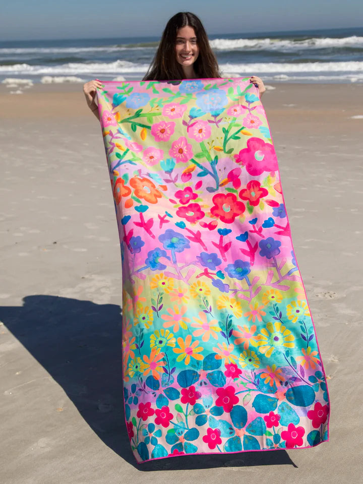 Natural Life Double-Sided Microfiber Beach Towel - Happy Place