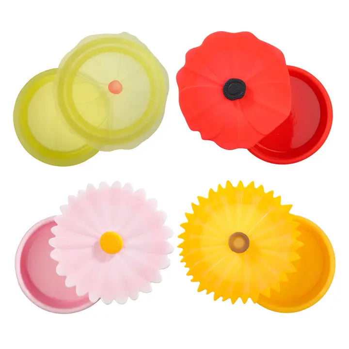 Charles Viancin Floral Containers Small - Set/4 (Poppy, Lilypad, Sunflower, Daisy)