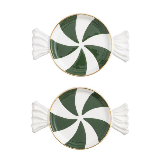 MUD PIE GREEN CANDY TIDBIT PLATE