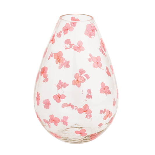MUD PIE LARGE PINK PRESSED FLOWER VASE