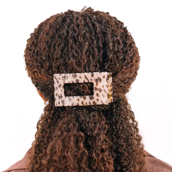 Teleties Flat Rectangle Hair Clip | Medium | Blonde Tortoise
