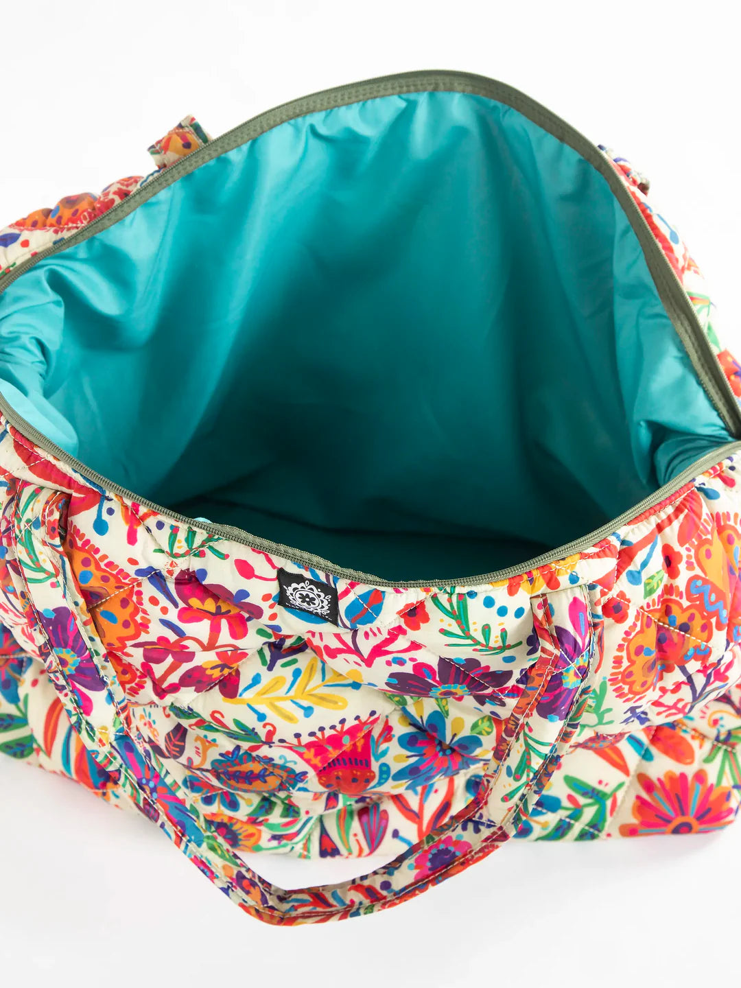 Natural Life Puffy Weekender Bag-Rainbow Cream Floral