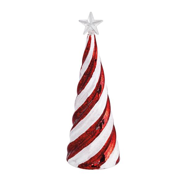 MUD PIE MEDIUM CANDY CANE GLASS TREE
