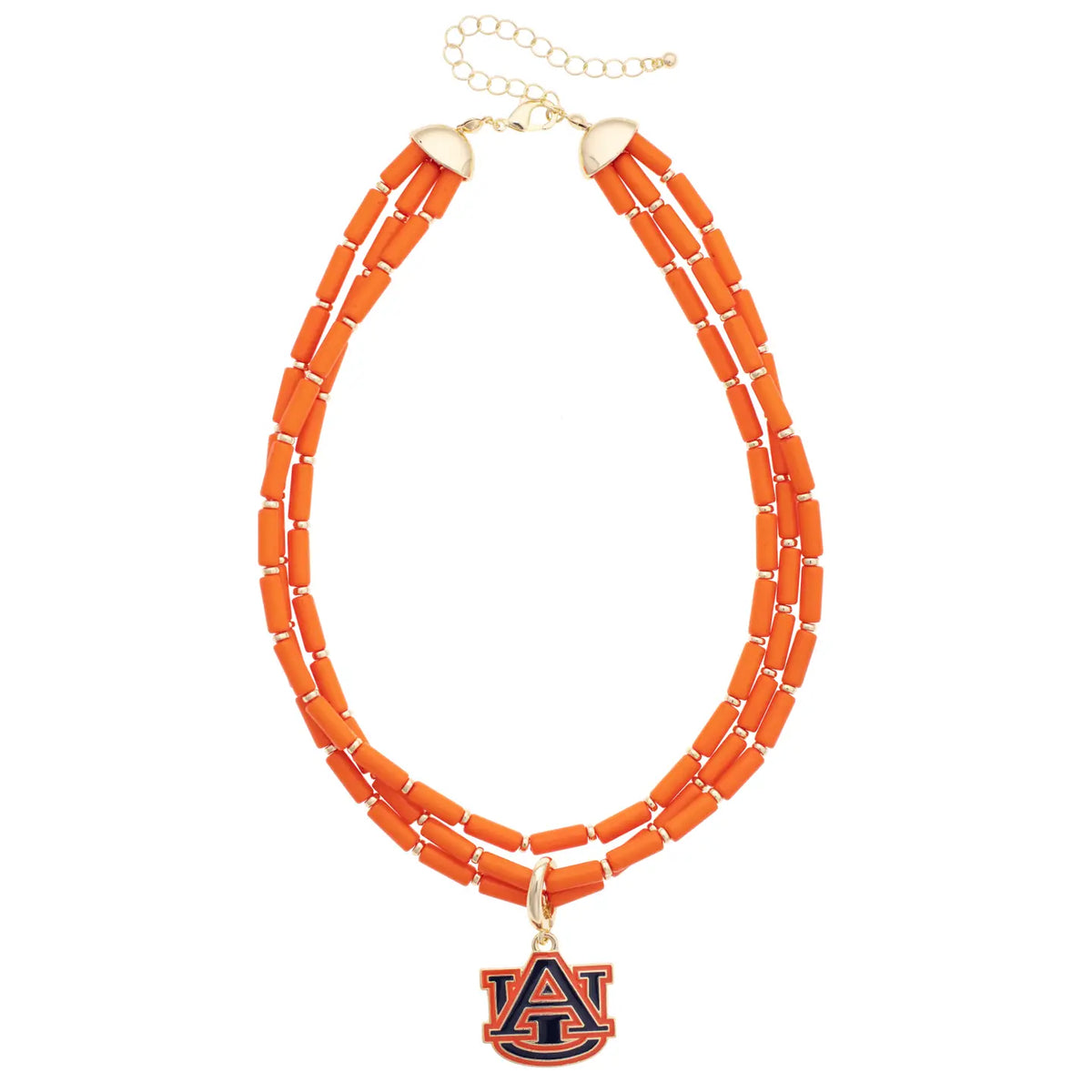 Canvas Style Auburn Tigers Multi-Strand Beaded Logo Necklace