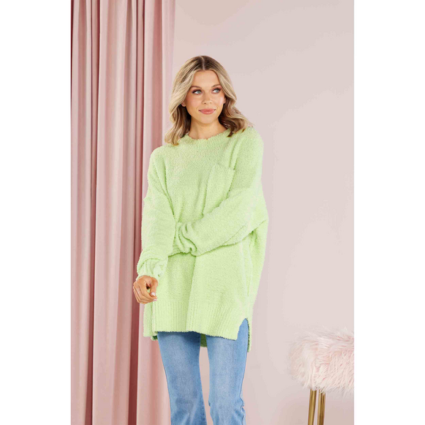 MUD PIE ROME CHENILLE SWEATER-LIME