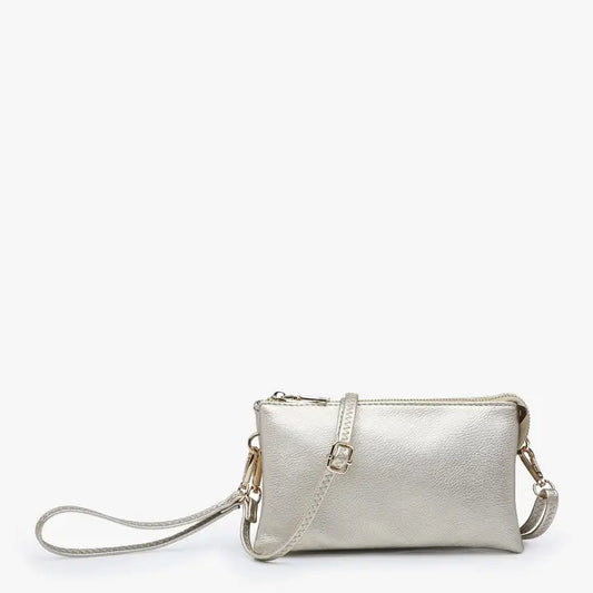 Jen & Co. Riley Monogrammable 3 Compartment Crossbody/Wristlet-Lt. Gold