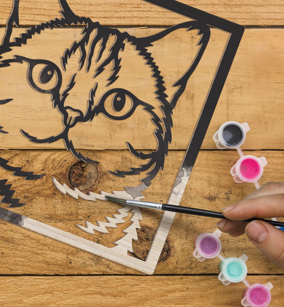 SPLAT PLANET WOODEN CAT ART CRAFT KIT