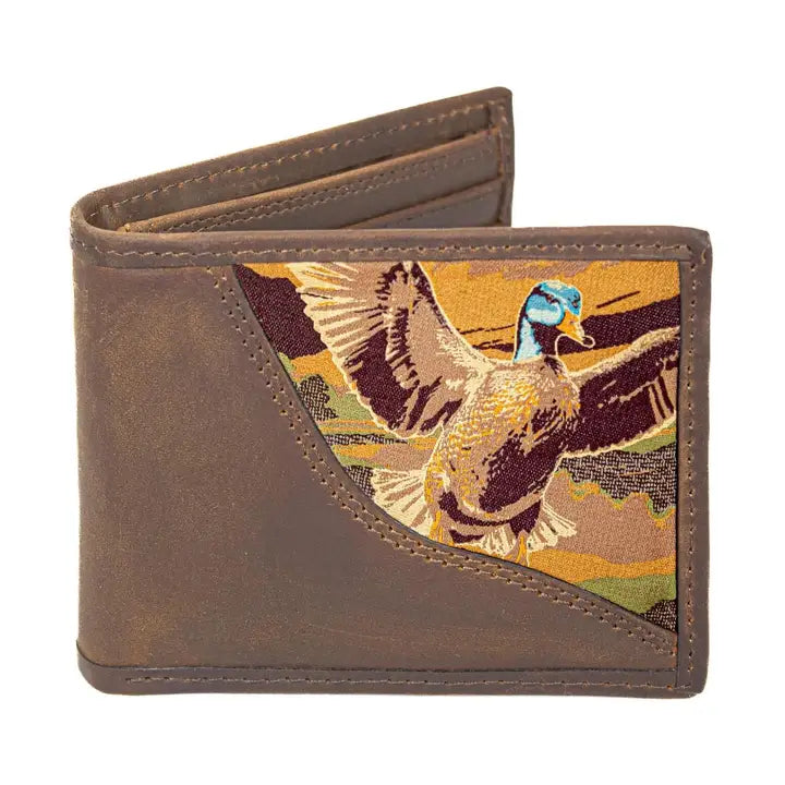 Zep-Pro Mallard Men's Bifold Woven Patch Leather Wallet