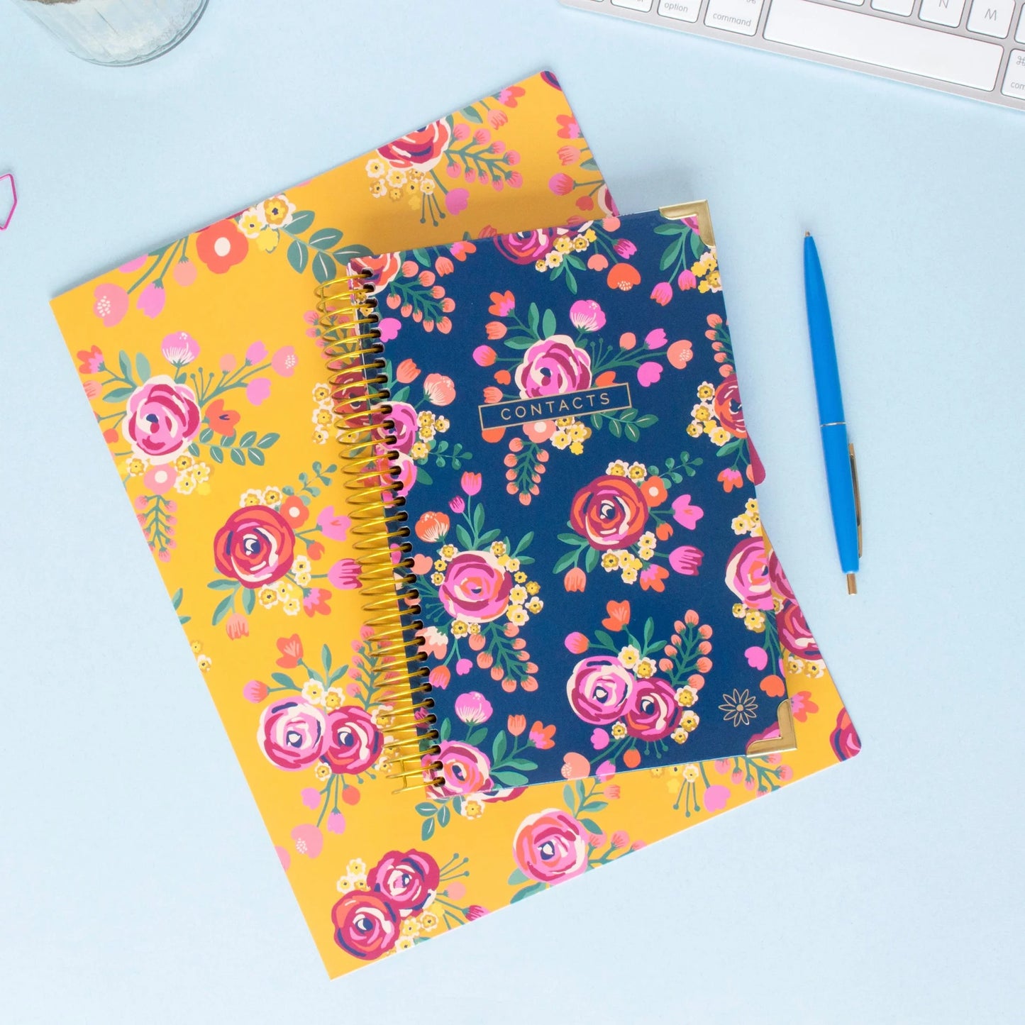 bloom Daily Planners Contact Book, Vintage Floral Gold Stamp