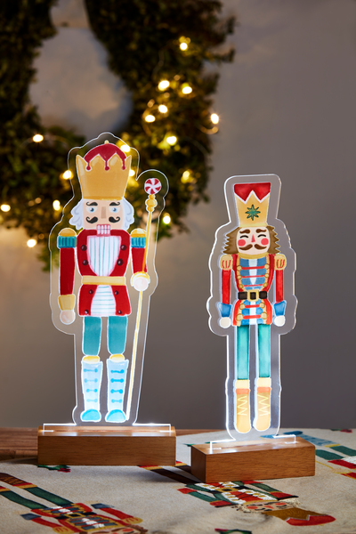 MUD PIE SMALL LIGHT-UP ACRYLIC NUTCRACKER