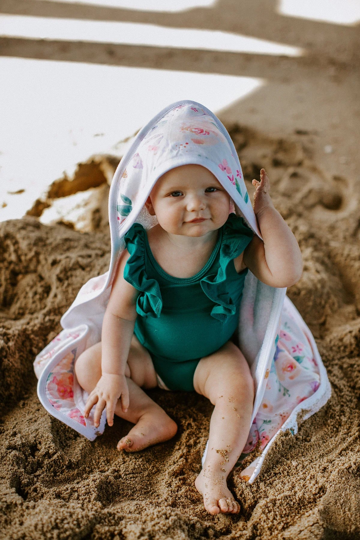 Copper Pearl Bloom Premium Baby Knit Hooded Towel