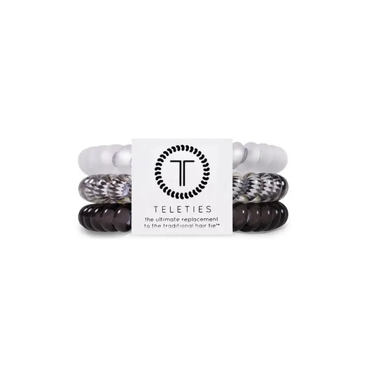 Teleties Spiral Hair Coils | Small | Silver Flames Hair Ties