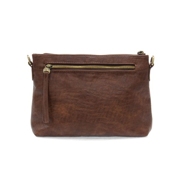 Joy Susan Oakley Whipstitch Topzip Wristlet & Crossbody-Saddle