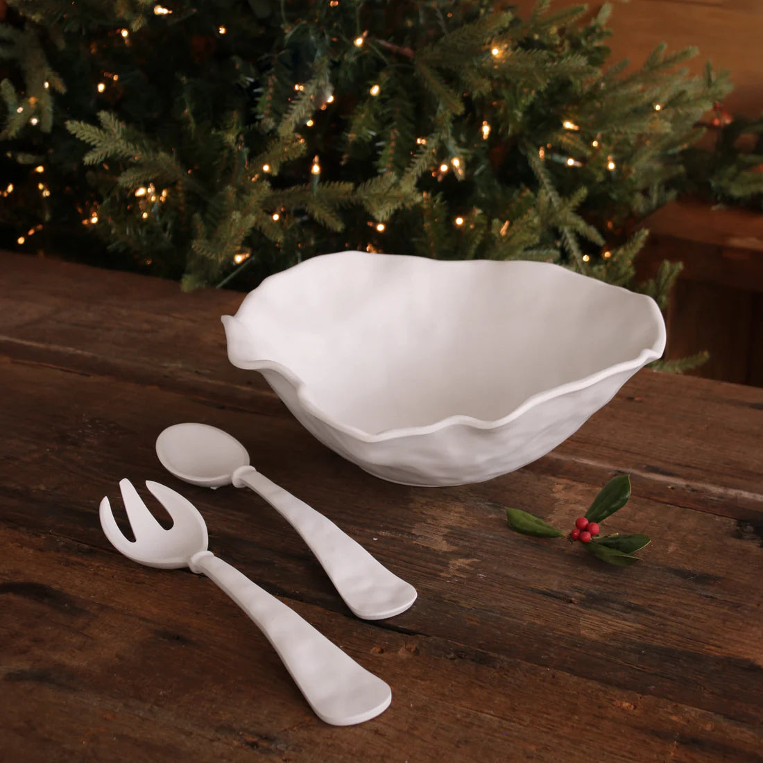 Beatriz Ball VIDA Nube Large Salad Servers (White)