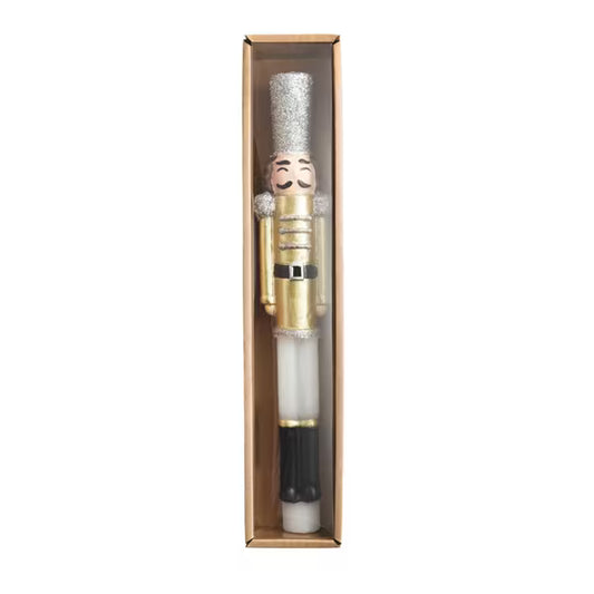 Mud Pie Gold Nutcracker Taper Candle