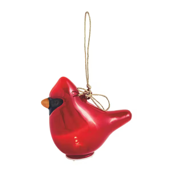 MUD PIE CARDINAL GLASS LIGHT-UP ORNAMENT