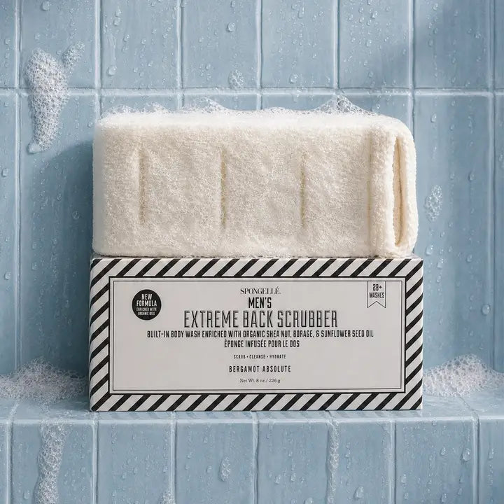 Spongelle Men's Extreme Body Wash Infused Back Scrubber
