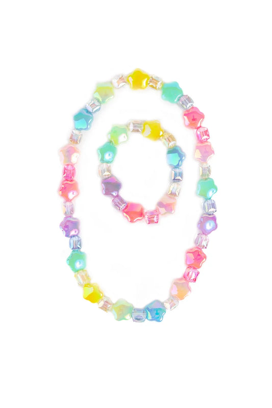 Great Pretenders Wish Upon a Rainbow Star Necklace & Bracelet Set, 2pc