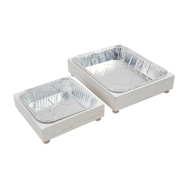 MUD PIE WOOD ALUMINUM PAN HOLDER