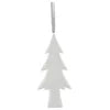 Zodax White Ceramic Flat Slim Tree Hanging Ornament