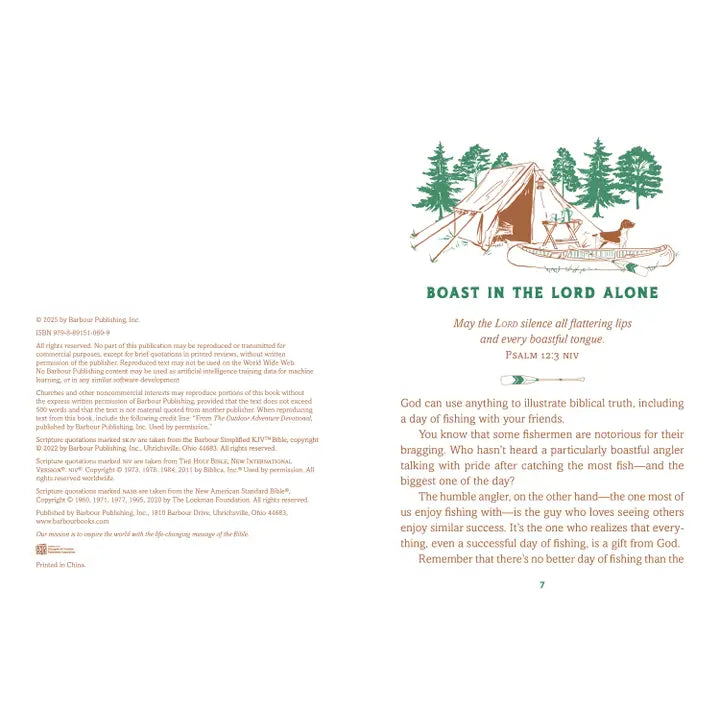 Barbour Publishing, Inc. The Outdoor Adventure Devotional