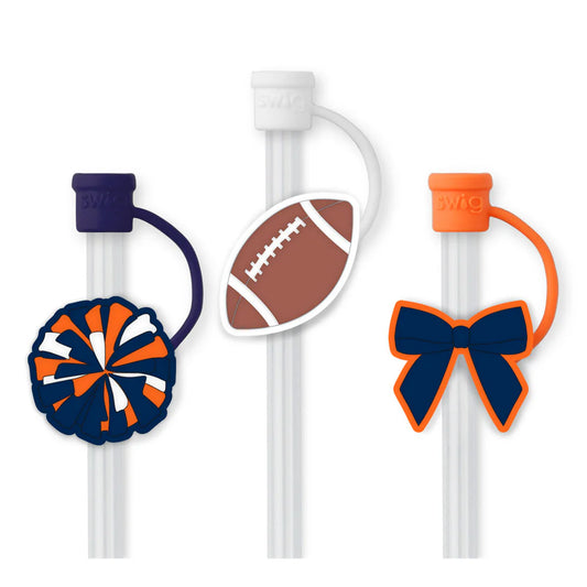 Swig Life WE'VE GOT SPIRIT NAVY + ORANGE Straw Topper Set