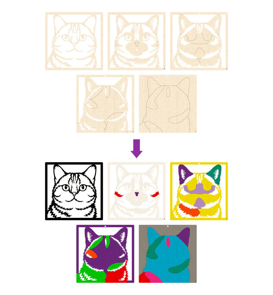 SPLAT PLANET WOODEN CAT ART CRAFT KIT