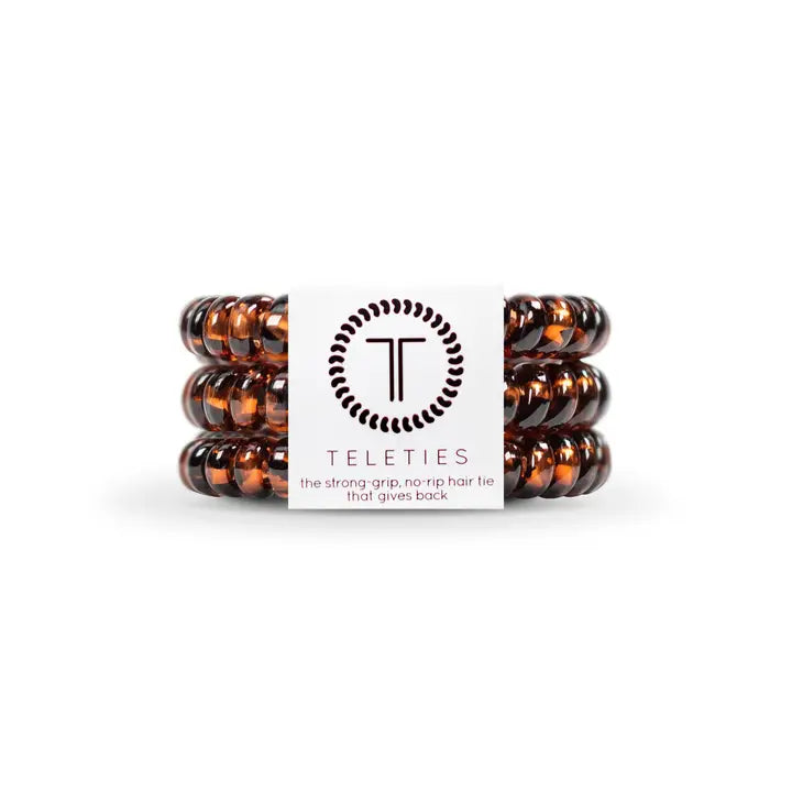 Teleties Spiral Hair Coils | Small | Tortoise Hair Ties