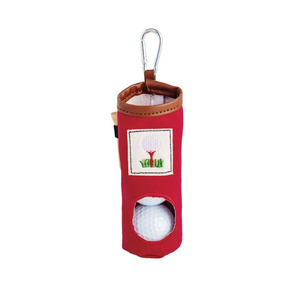 MUD PIE RED EMBROIDERED GOLF KEYCHAIN