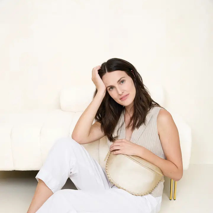 Jen & Co. Janae Vegan Crossbody/Sling Bag-Lt. Gold
