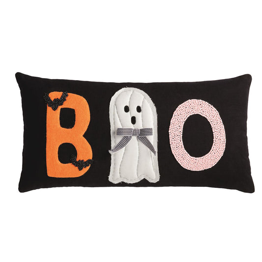 MUD PIE BOO LUMBAR QUILTED  PILLOW