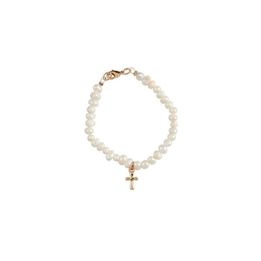 MUD PIE GOLD BOXED CROSS BRACELET